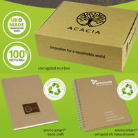 eco notebooks and presentation boxes